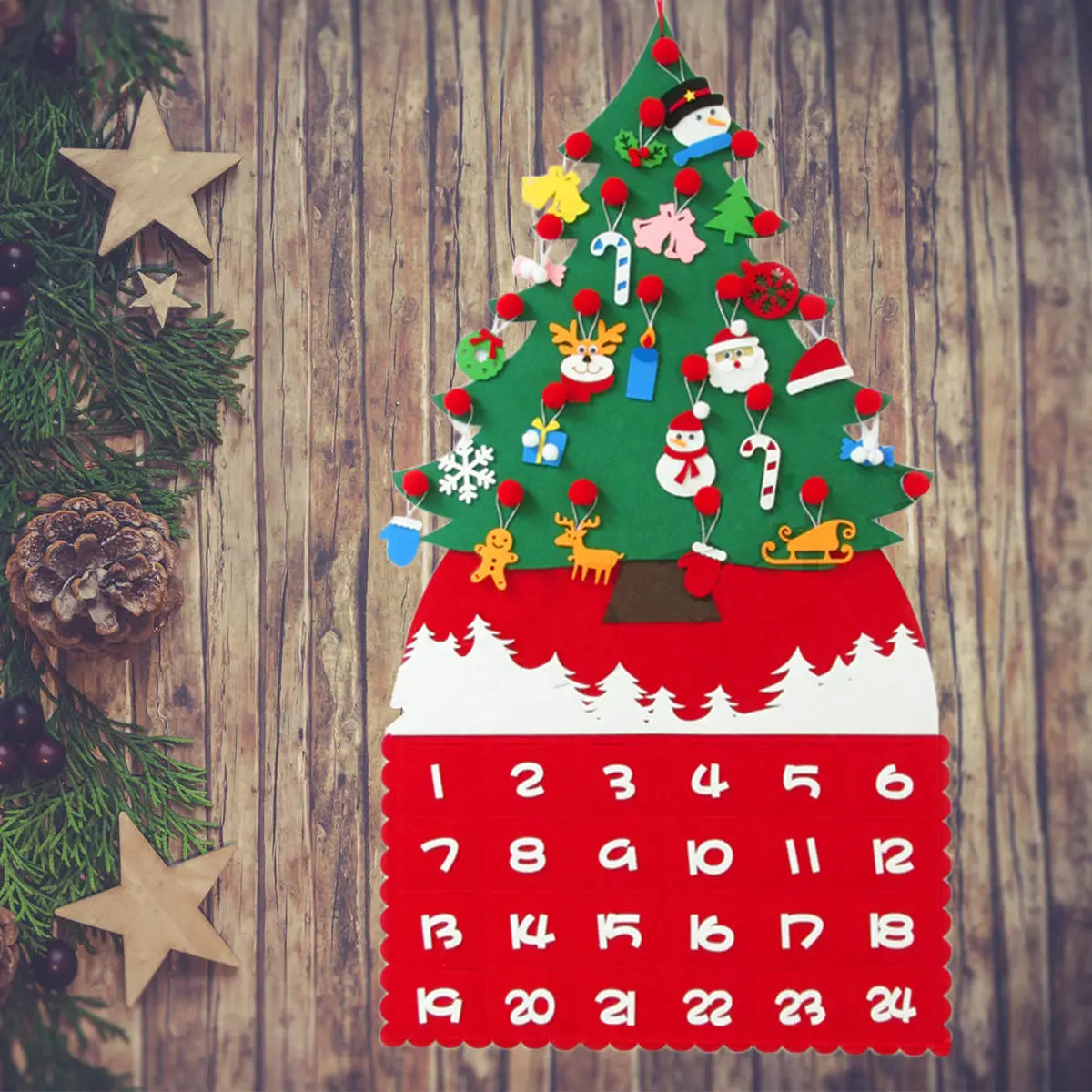 Felt DIY Christmas Tree Advent Calendar - Craft Toy & Hanging Decorations - Image 4