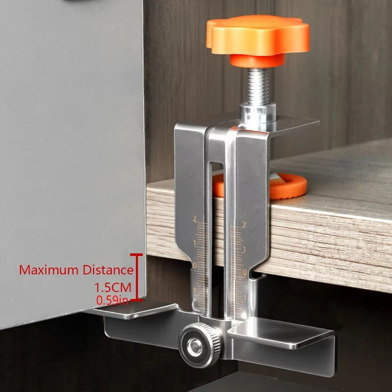Stainless Steel Cabinet Door Jig - Adjustable Clamp & Precise Scale | Hidden Hinge Installation Tool - Image 4