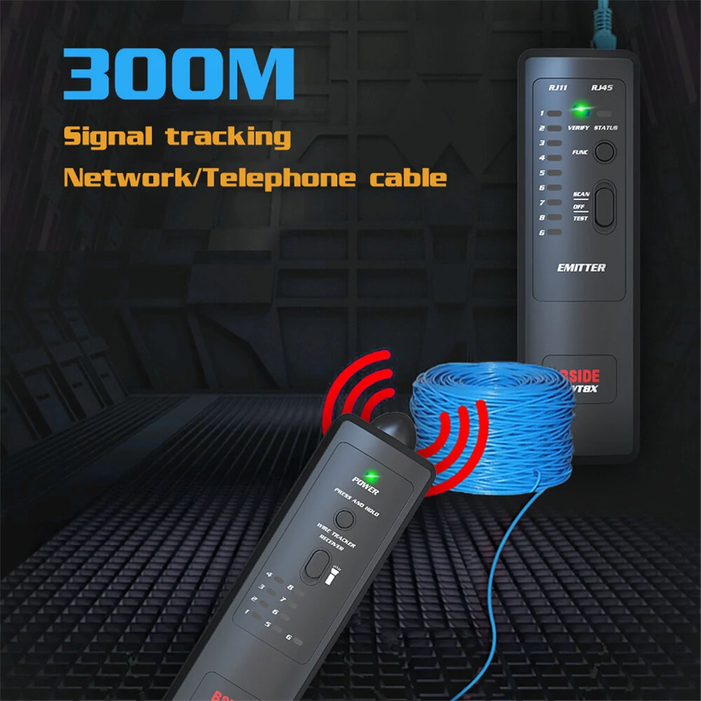 BSIDE FWT8X Network Cable Tracker - RJ11/RJ45 Ethernet Wire Tester & Finder - Image 4