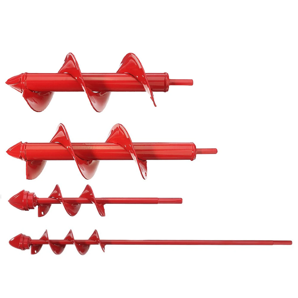 Drillpro Red Hard Alloy Auger Drill Bit - 4x22/45cm | Rust Proof Flower Bulb Planter - Image 2