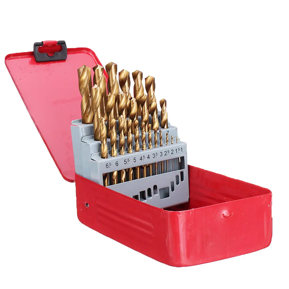 M2 HSS 6542 Titanium Coated Drill Bit Set | 25Pcs 1-13mm for Wood & Metal - Image 2