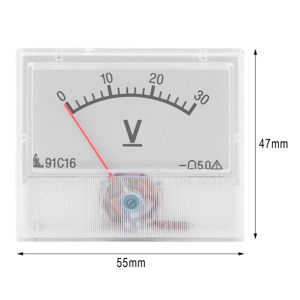 FROZEN TRAVEL Professional 0-30V DC Analog Panel Voltmeter | 55x47mm Gauge - Class 2.5 Accuracy - Image 5