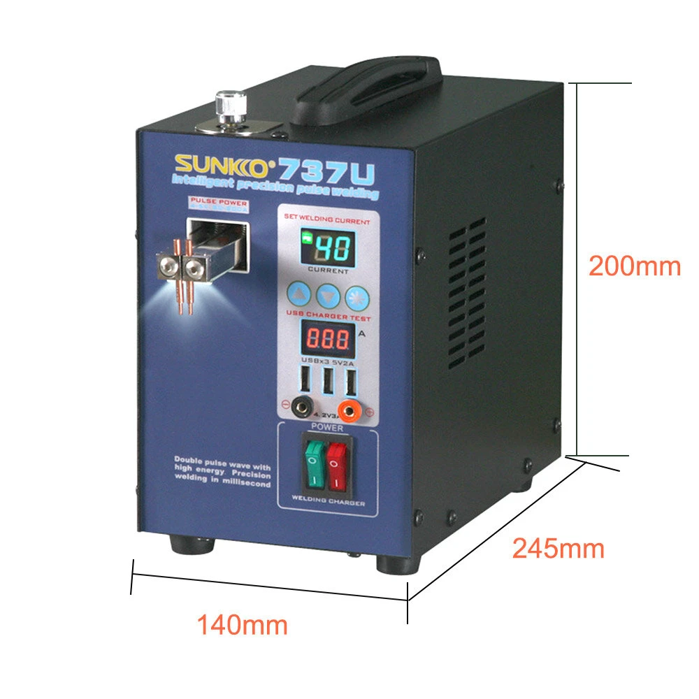 SUNKKO 737U Spot Welder Machine | 2.8KW Double Pulse | USB Charging | 18650 Battery Pack Welder - Image 5