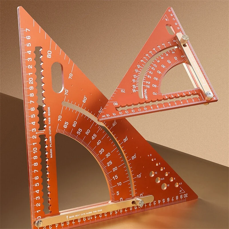Adjustable Aluminum Alloy Triangle Ruler | Multi-Functional Protractor & Angle Measuring Tool - Image 2