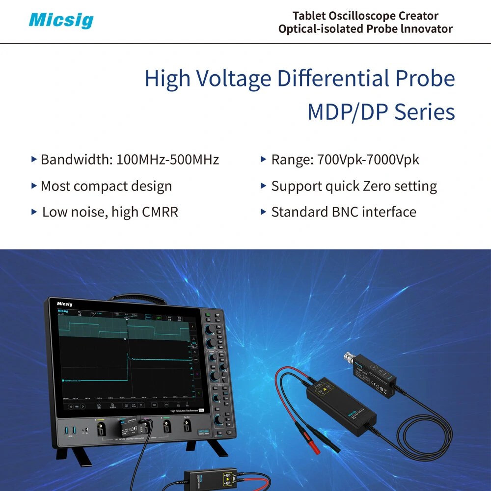 Micsig DP7000 Differential High Voltage Probe | 7000Vpk | Compact Design - Image 3