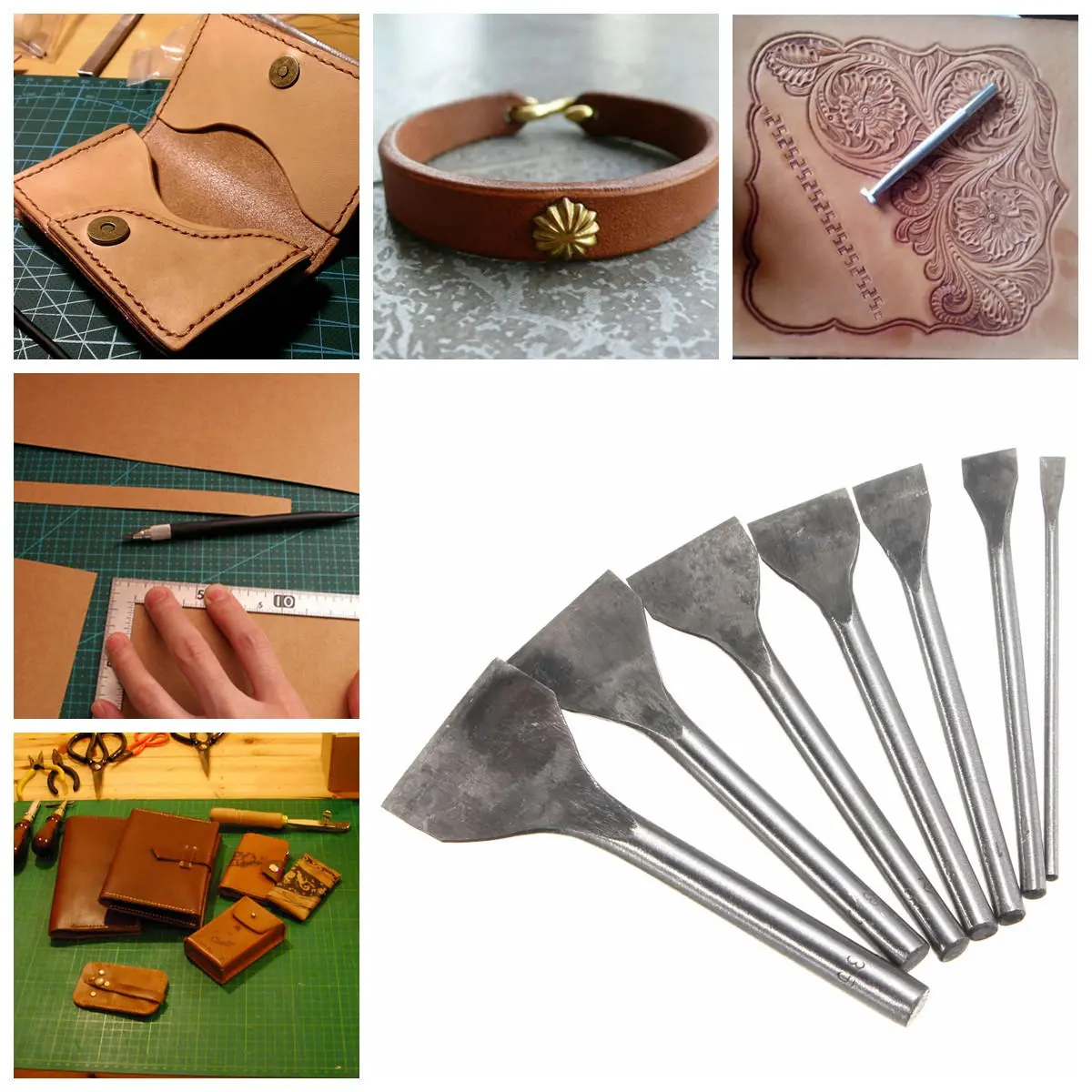 Leather Craft Tools - Slot Punches Straight Punch Set for DIY Handwork - Image 2
