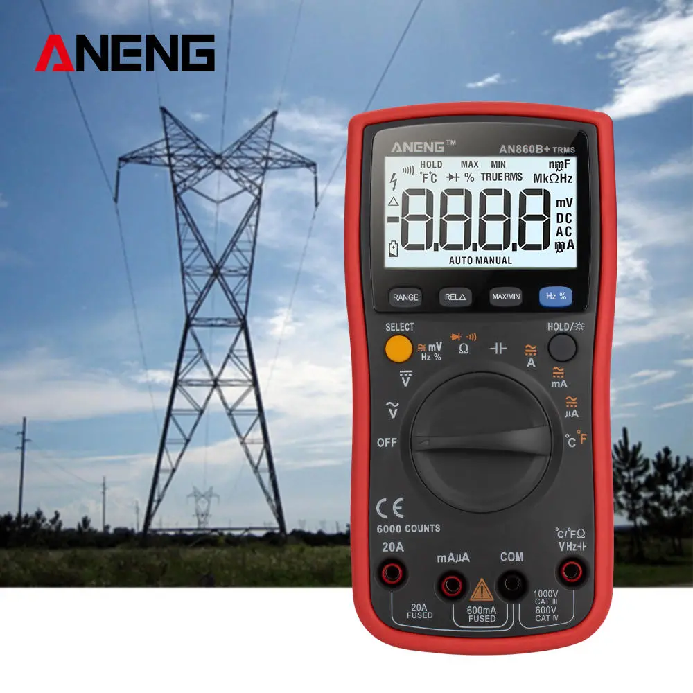 ANENG AN860B+ Digital Multimeter | 6000 Counts AC/DC Voltage Tester - Image 2