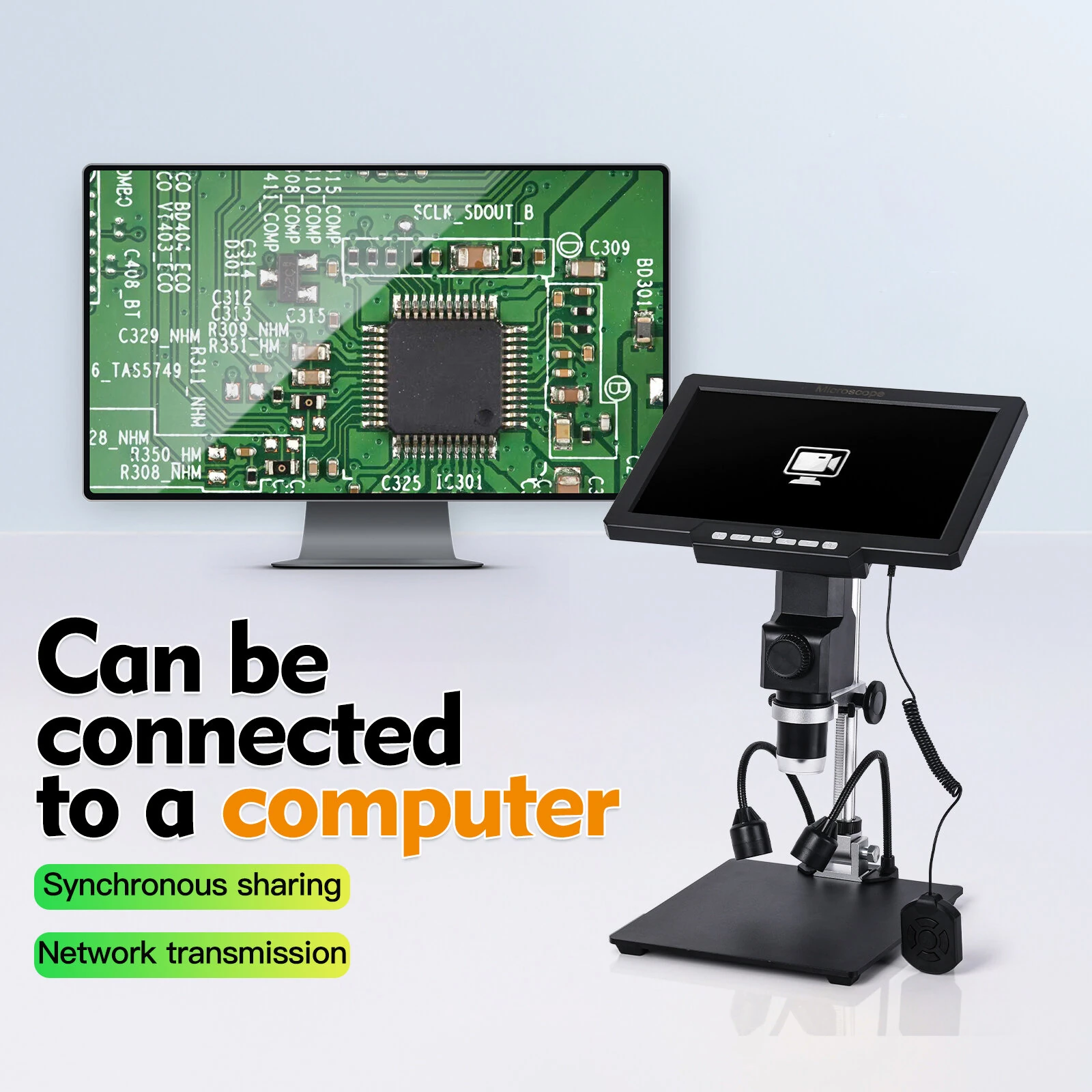 Digital Microscope 1200X Magnification | 10.1 inch HD LCD Screen | 12MP 8 LED Lights - Image 4