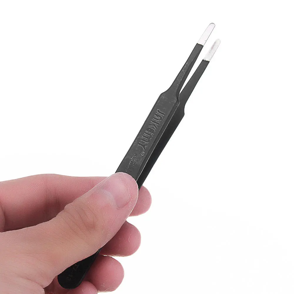 JAKEMY JM-T7-13 Stainless Steel Tweezers | Flat End DIY Electronic Repair Tool - Image 4
