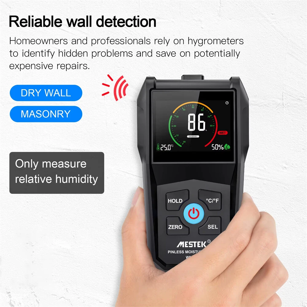 MESTEK WM700A Moisture Meter - Multi Material Use for Wood Drywall Masonry - Image 5