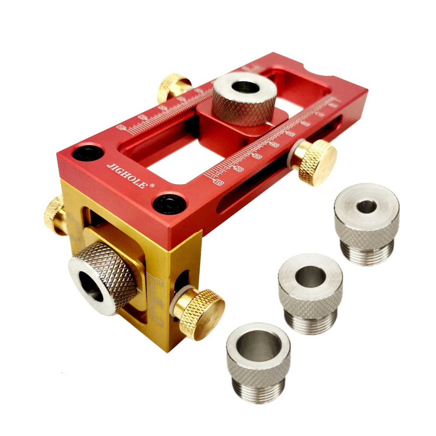 Aluminum Alloy 2-in-1 Pocket Hole Jig | Adjustable Drill Guide for Bed & Cabinet - Image 3
