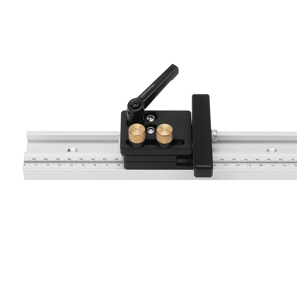 Drillpro Aluminum Alloy T-Track Miter Slot | 600-1220mm with Scale & Stop - Image 5