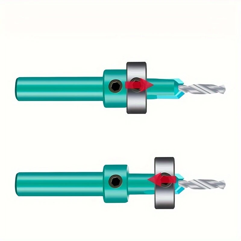 5PCS 8mm Shank HSS Countersink Drill Bit Set | Adjustable Depth Stop for Woodworking - Image 3
