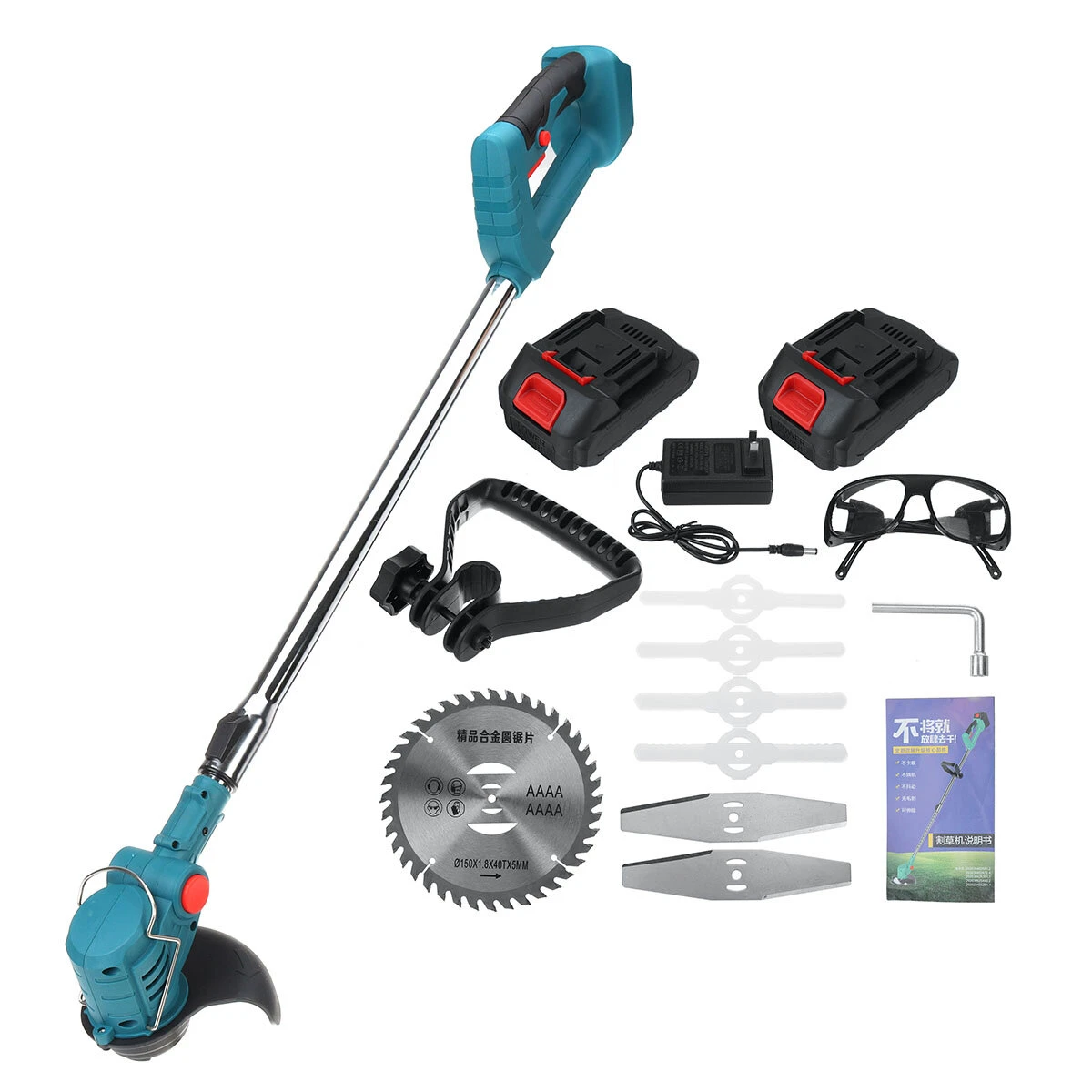 21V Cordless Grass Trimmer - Adjustable Electric Lawn Mower with Battery - Image 2
