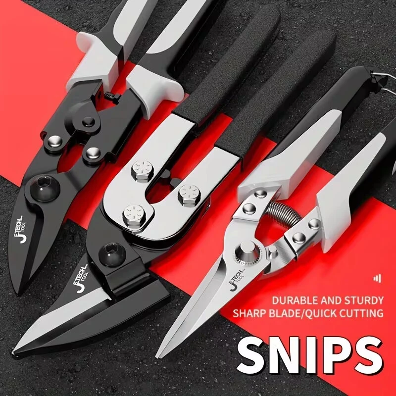 Aviation Snips - Chrome Vanadium Steel - Bent & Straight Head - 250mm Cutter - Image 2