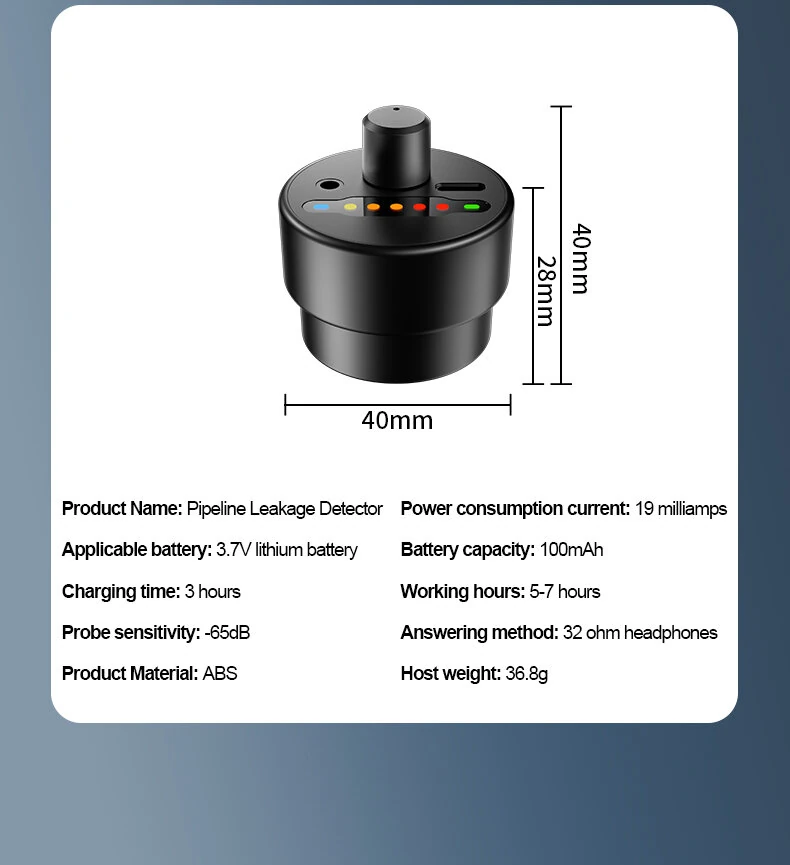 F03 Pipeline Leakage Test Probe | High Sensitivity, Type-C Charging | 7-Hour Battery - Image 5