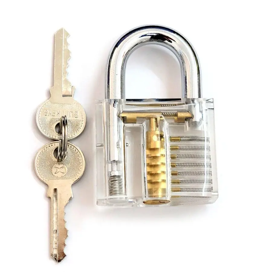 Practice Padlock with Lock Pick Set - 6 Tools & Key Extractor | Transparent - Image 4
