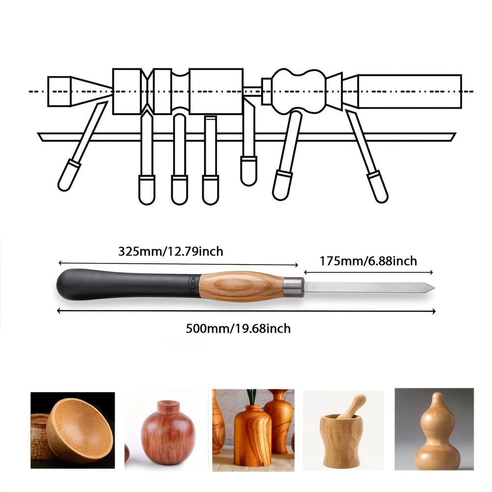 4pcs Woodturning Chisels Set - Carbide Lathe Tools for Roughing & Finishing - Image 2