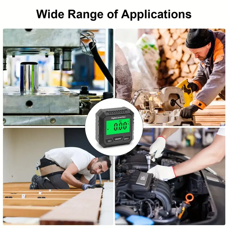 360 Degree Digital Level Angle Gauge | Electronic Magnetic Base & Backlight | Mini Measuring Protractor Inclinometer - Image 4