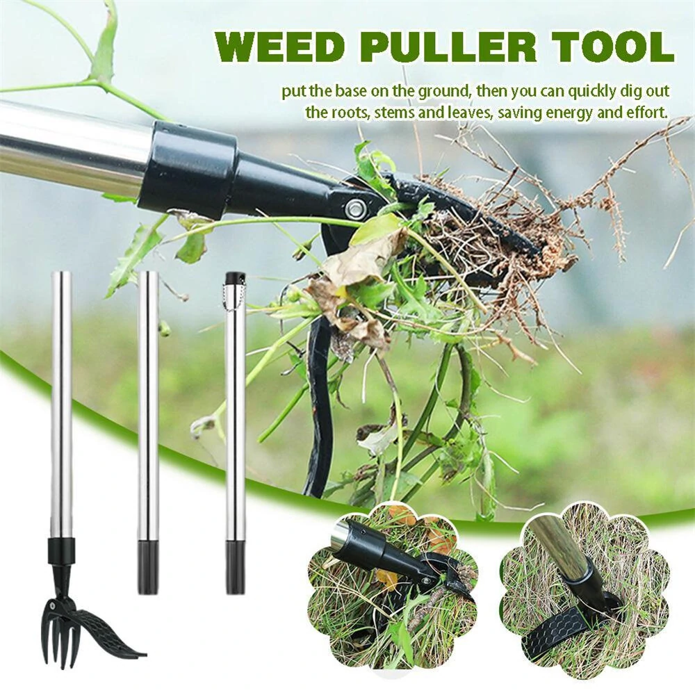 Manual Vertical Weeding Shovel | Standing Weed Puller with Metal Head - Garden Lawn Root Remover - Image 3