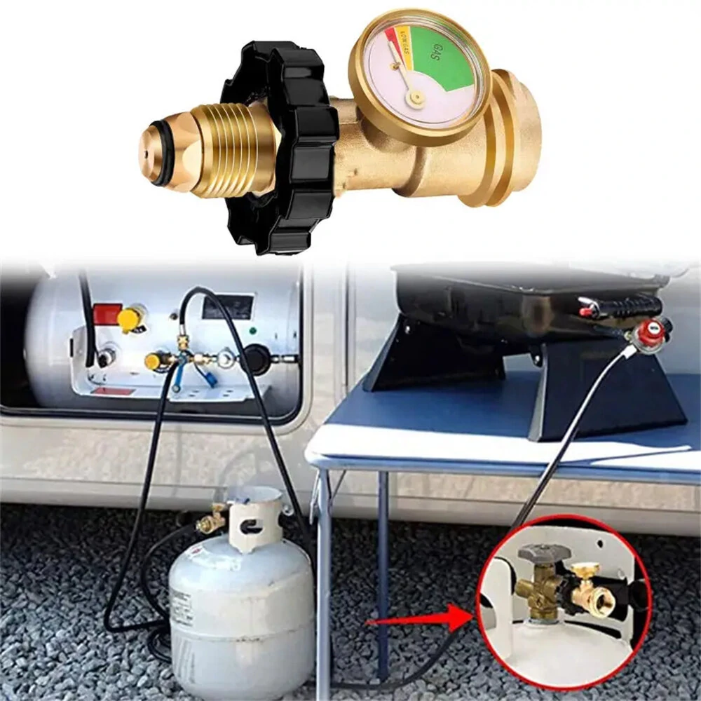 QCC to POL Gas Can Adapter with Pressure Gauge | American Standard Copper Fitting - Image 5