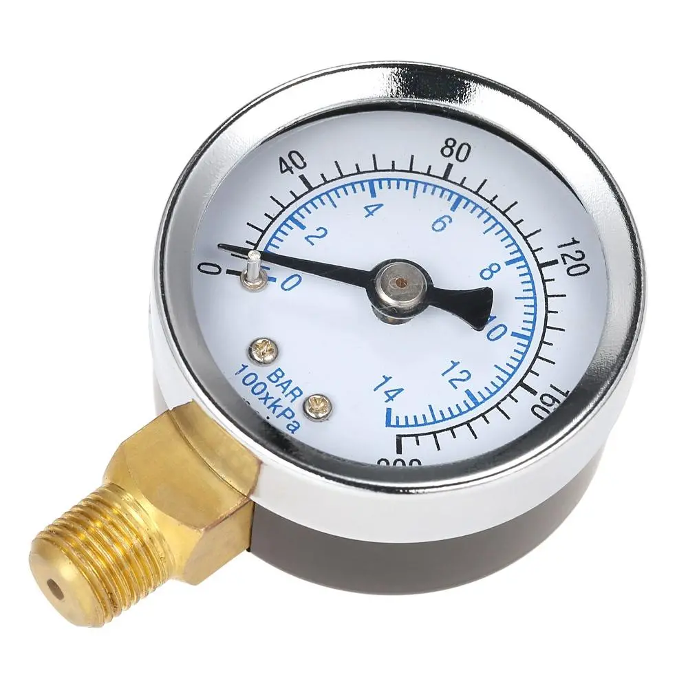 TS-40-14 Pressure Gauge | 0-200psi 0-14bar | 1/8 Male NPT | Air Compressor Hydraulic Tester - Image 2