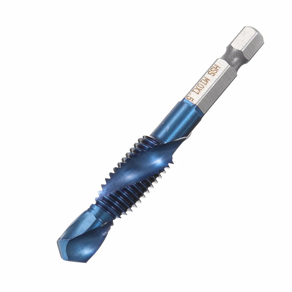 Drillpro 6pcs M3-M10 HSS Blue Nano Drill Tap Bit Set | Countersink & Deburr - Image 3