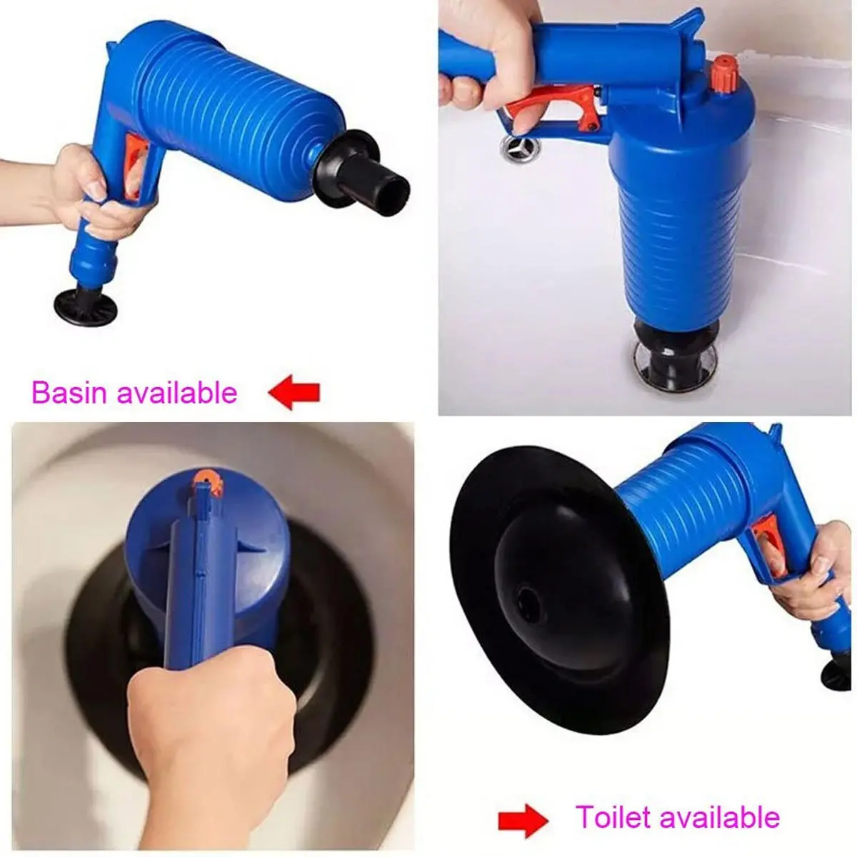 High Pressure Air Drain Blaster Pump - Toilet Sink Pipe Clog Remover Cleaner Tool - Image 5
