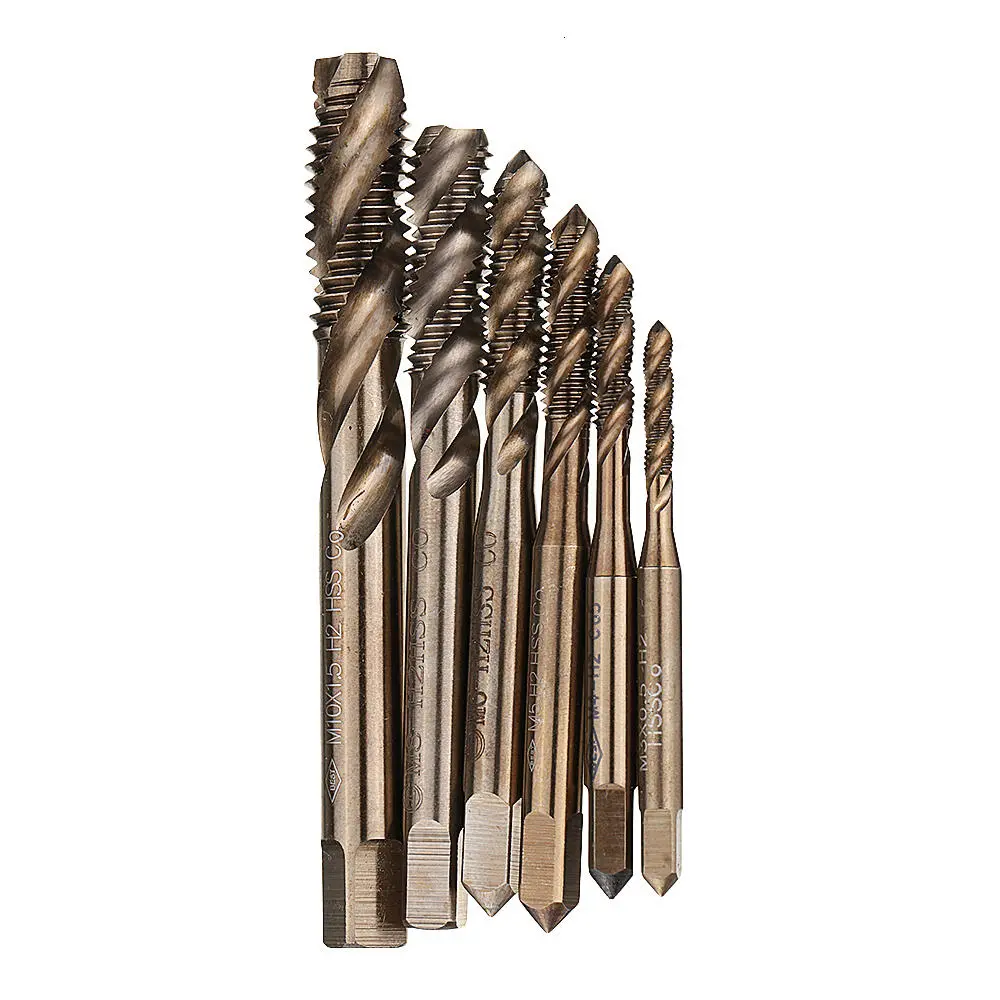 Drillpro M3-M10 HSS Co M35 Spiral Flute Plug Tap | Metric Screw Tap Set - Image 2