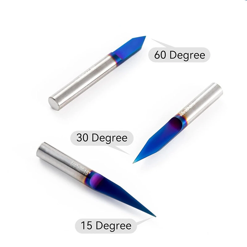 YK20 Tungsten Carbide V Groove CNC Router Bit - 1/4 Inch Shank | 15° 30° 60° Angles for Wood Acrylic Aluminum Engraving - Image 3