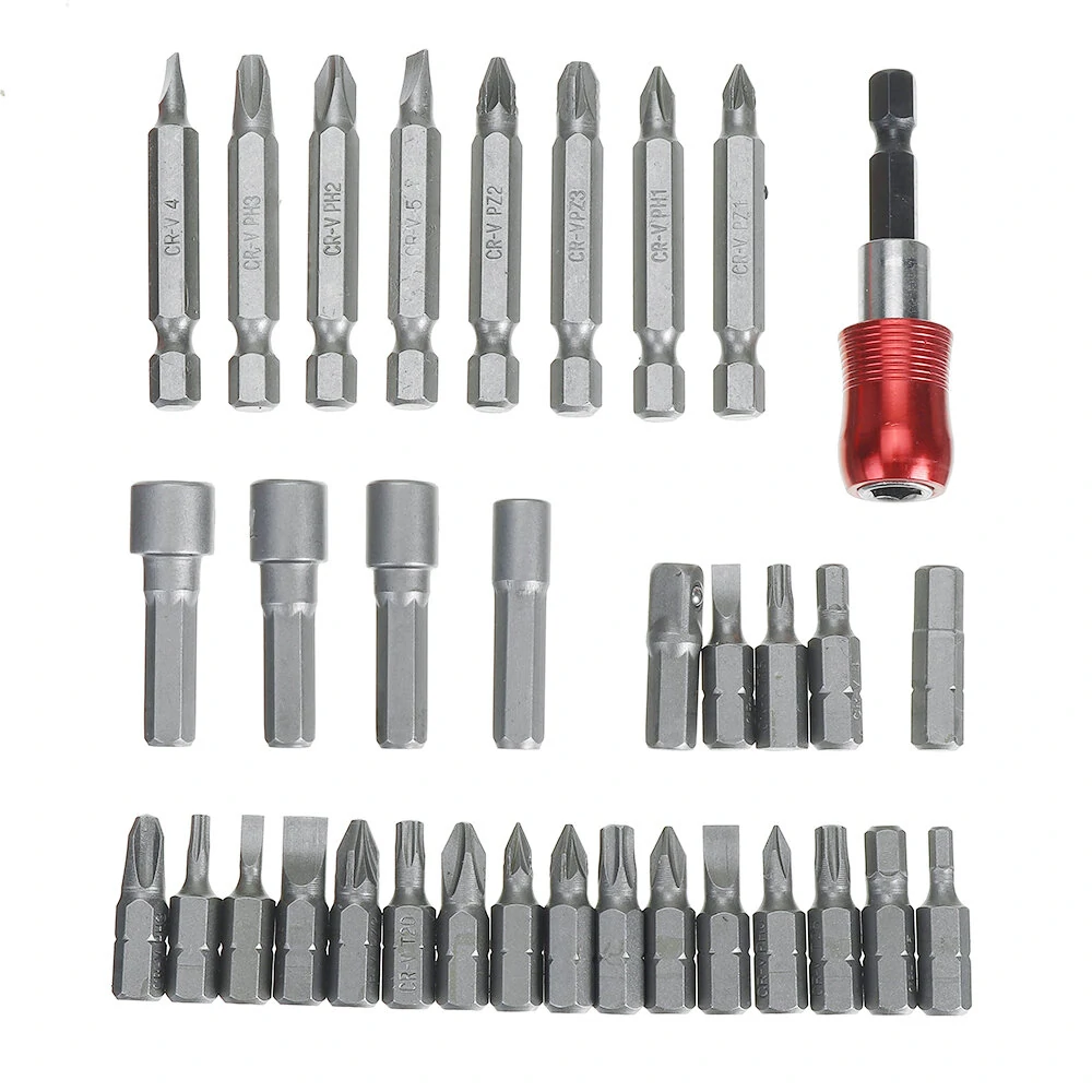 Hi-Spec 34Pcs 1/4 Shank Screwdriver Bit Set | Chromium Vanadium Sleeve Set - Image 4