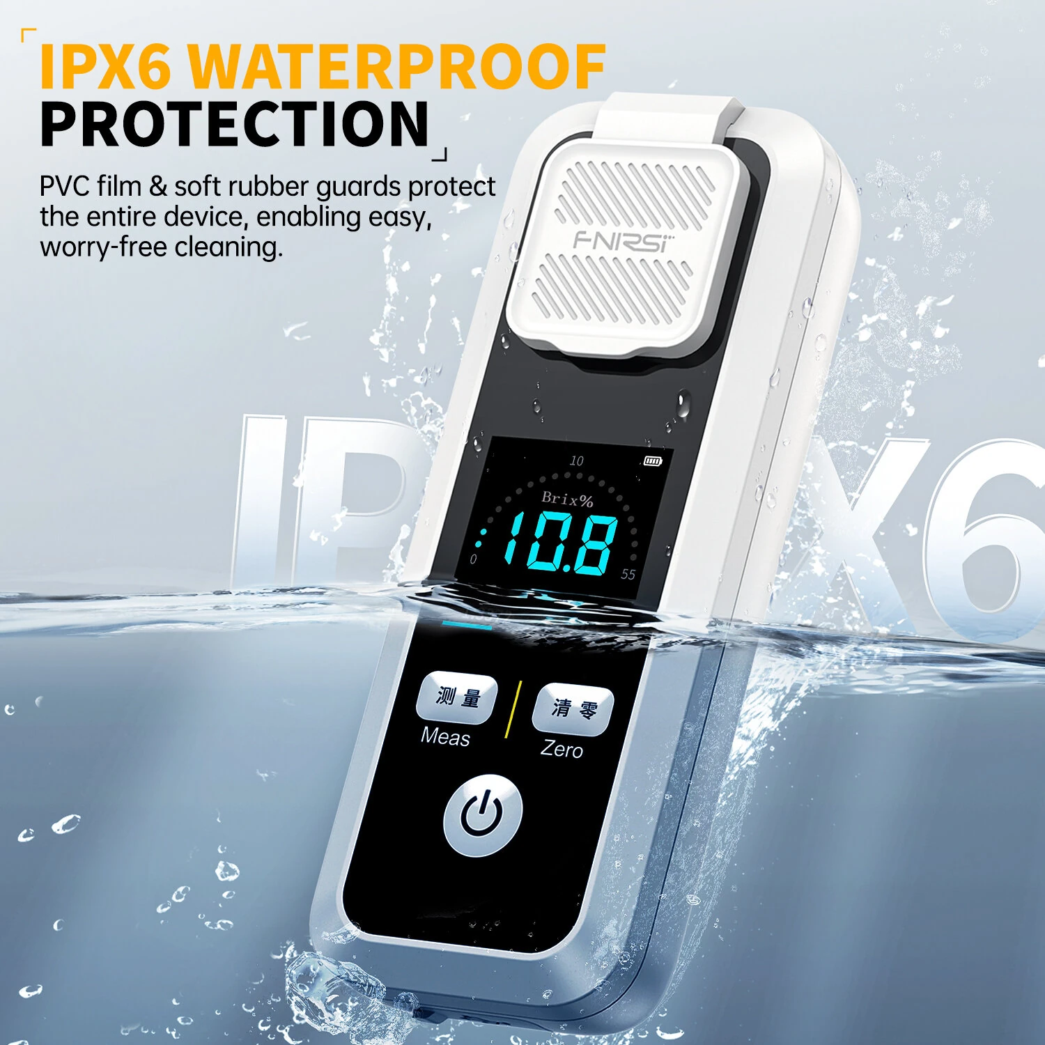 FNIRSI JBM-10 Digital Brix Refractometer | 0-32% High Precision ±0.2% | IPS Display Type-C Charging - Image 3