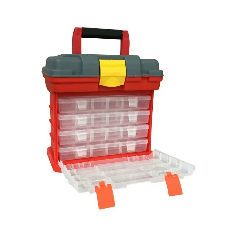 Plastic Fishing Tackle Box - 4 Layer Storage for Lures, Screws & Tools - Image 2