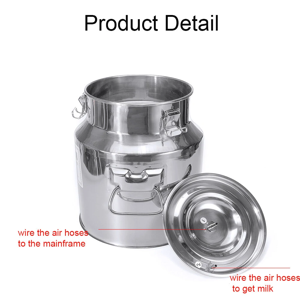 Dual Head 14L Electric Milking Machine for Cow Goat Sheep | Vacuum Pump - Image 5