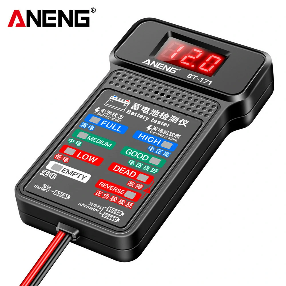 ANENG BT-171 12V Battery Tester - LCD Digital Analyzer for Car Charging & Cranking System - Image 2