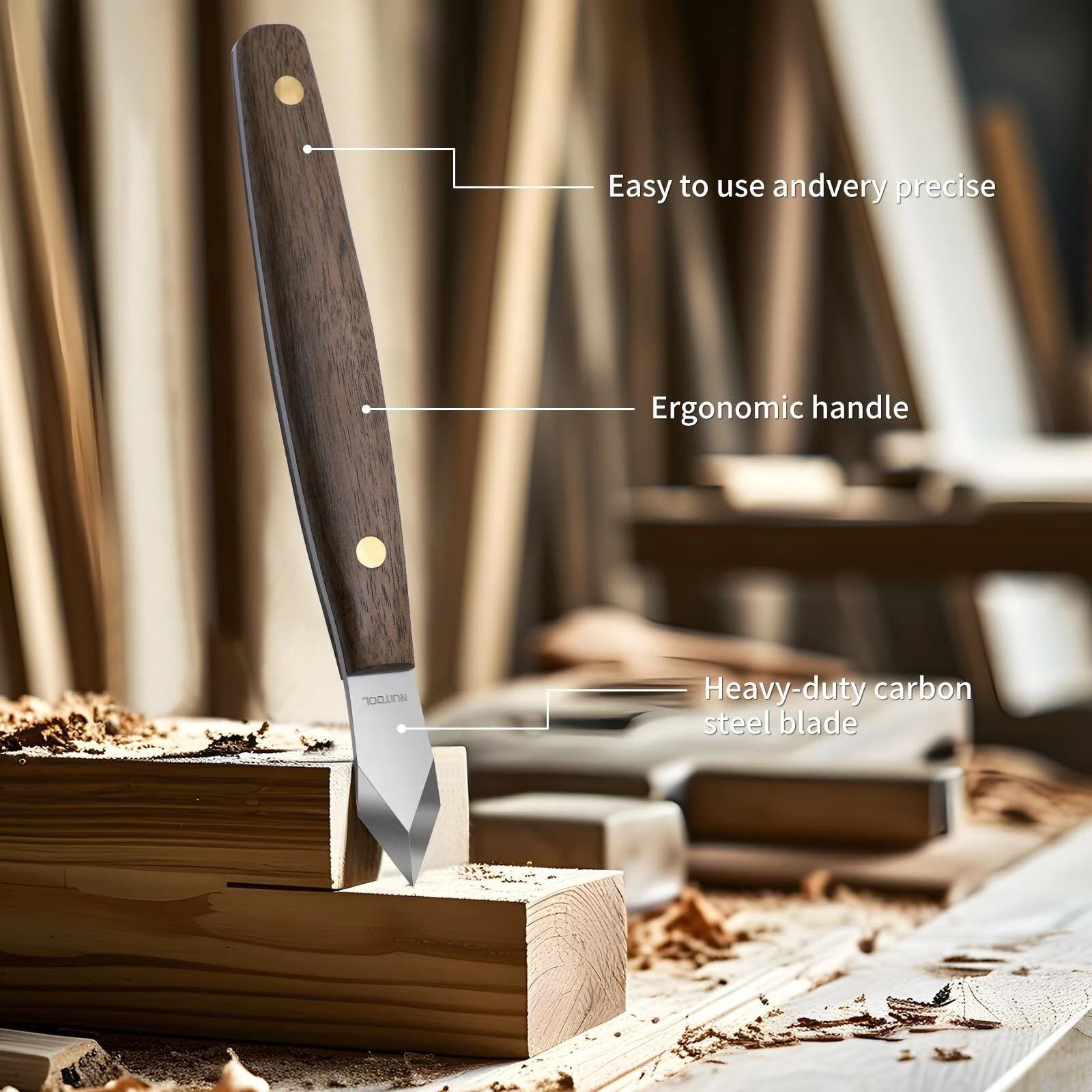 Marking Knife - High Carbon Steel Woodworking Scribe | 7.6 Inch Double Bevel Blade - Image 3