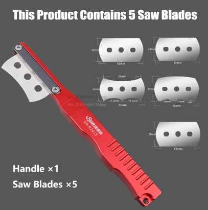 Light Alloy Hand Saw for Gundam Models | 5 Special-Shaped Blades | DIY Assembly Tool - Image 4