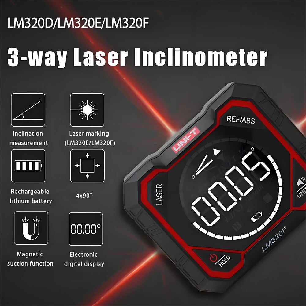 UNIT Digital Inclinometer | 3-Way Angle Meter with Laser & Type-C Rechargeable - Image 2