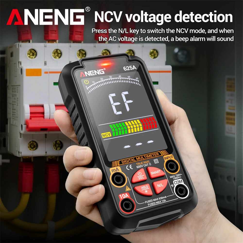 ANENG 625A Digital Multimeter | True RMS 1000V 10A | NCV Temp Backlit - Image 4