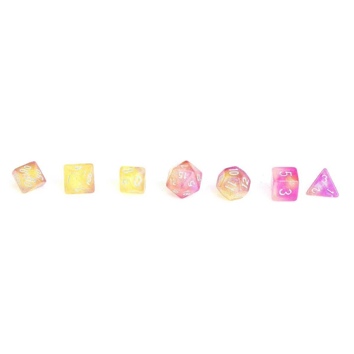 7Pcs Glitter Polyhedral Dice Set - Clear Resin D&D RPG Table Game Gift - Image 5
