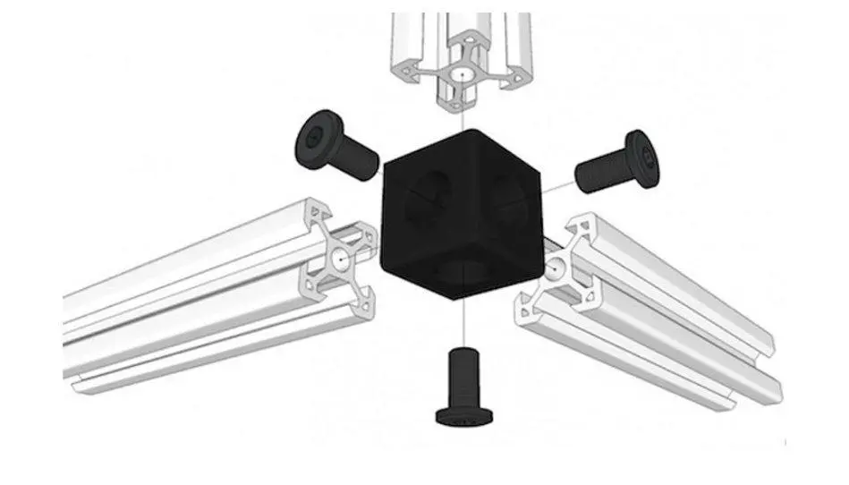 Machifit 3-Way Cube Corner Connector for 2020 V-Slot Aluminum Extrusions | 3-Pack - Image 3