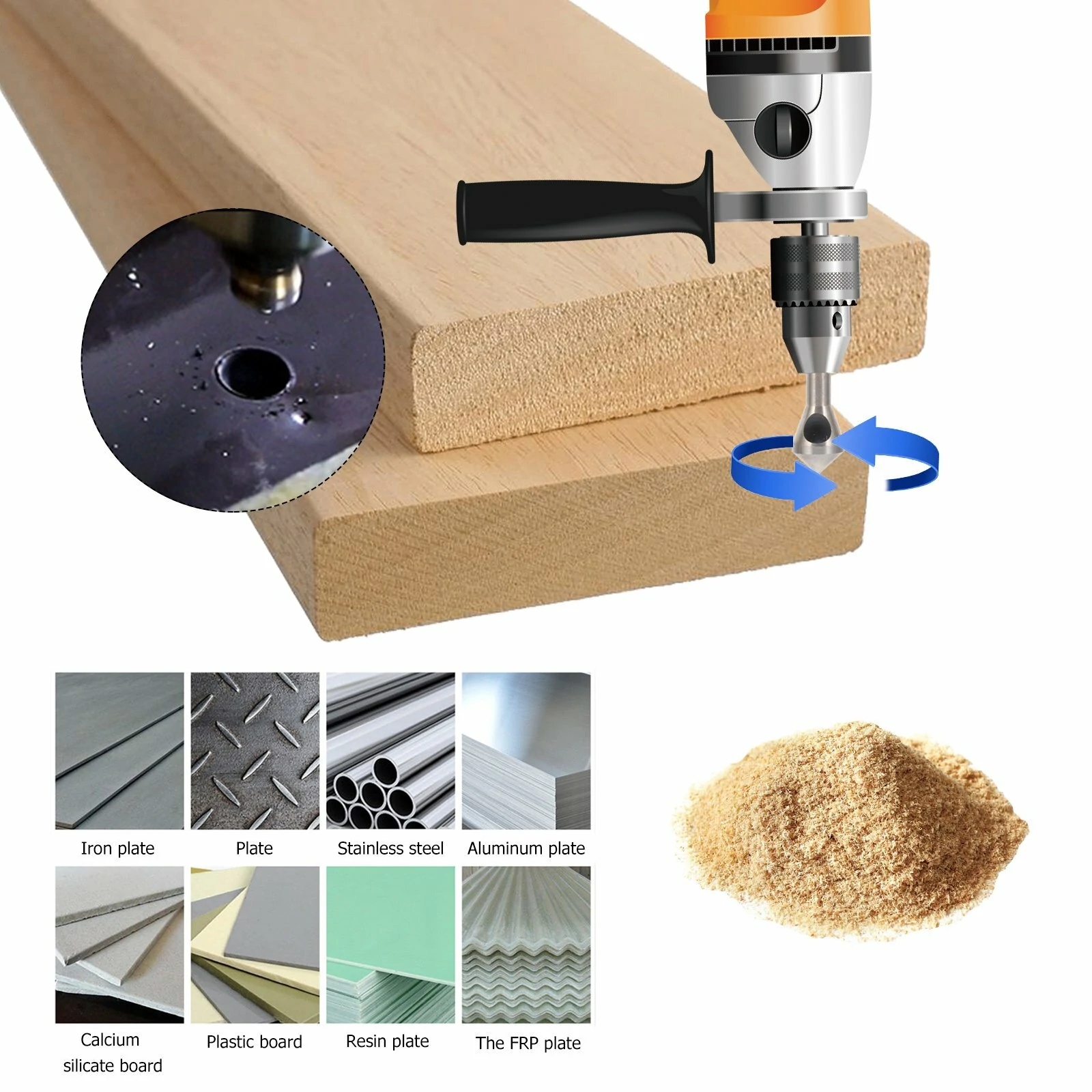 4pcs Titanium Countersink Drill Bit Set - 2-5-10-15-20mm Taper Hole Cutter for Steel & Aluminum - Image 5