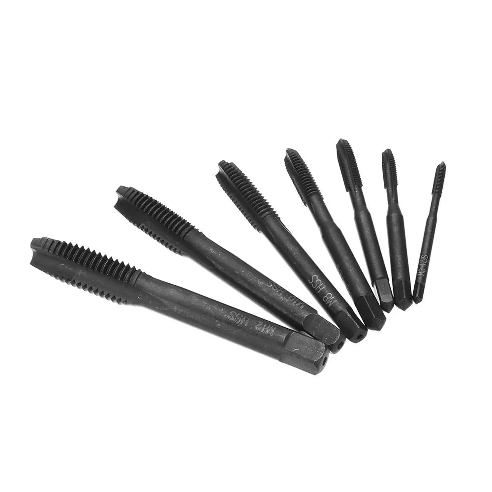 Drillpro 7pcs HSS Nitriding Coated Thread Tap Set | M3-M12 Machine Taps - Image 5