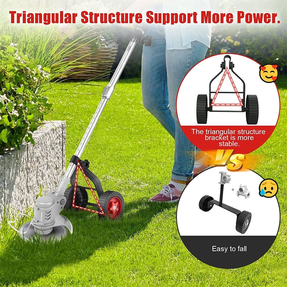 Universal String Trimmer - Adjustable Support Wheels Set for Cordless Grass Trimmer - Image 5