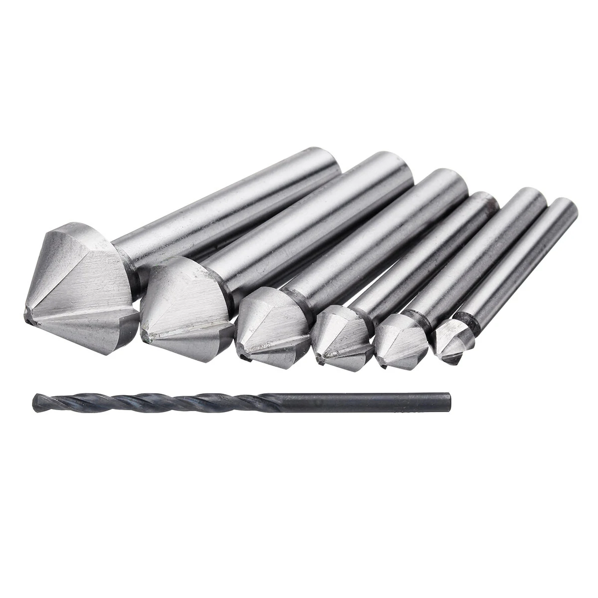 7pcs Countersink Drill Bit Set - HSS Metal & Woodworking Twist Drills - Image 2