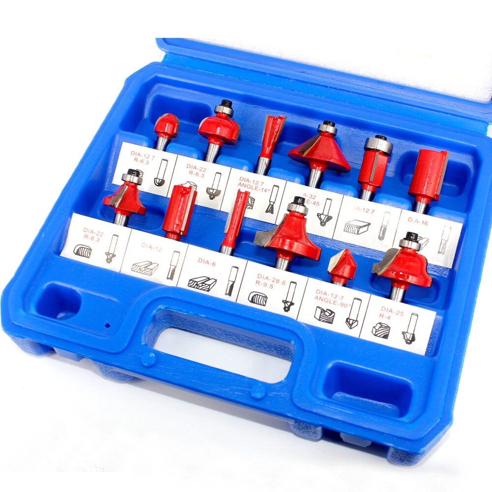 12-15pc 1/4 Shank Router Bit Set | Carbide Wood Trimming & Engraving Tools - Image 5