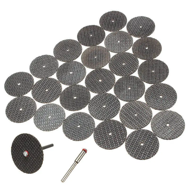 Dremel Rotary Tool Set - 50Pcs Black Cutting Wheel Discs 32mm with 2 Mandrel Bits - Image 2