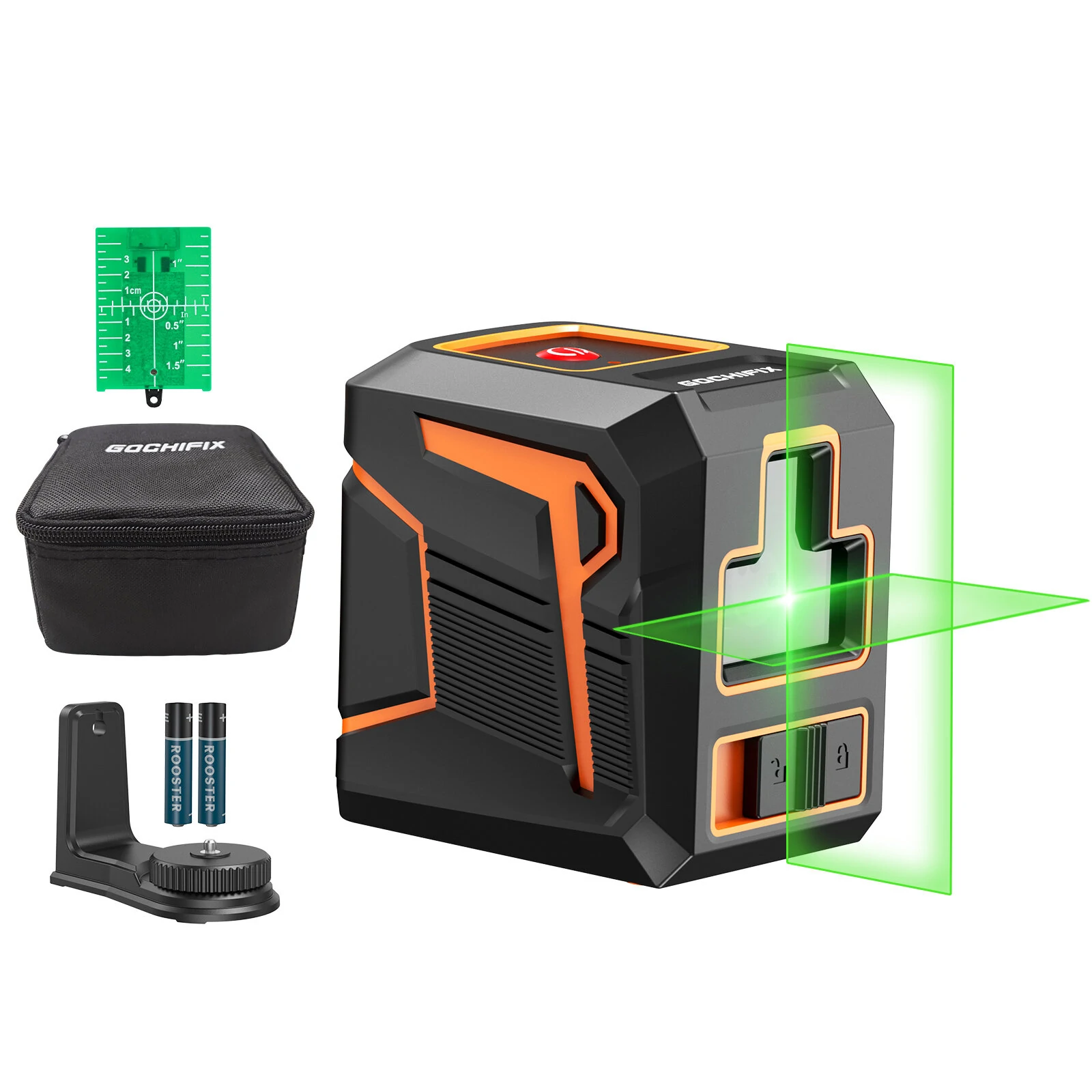 GOCHIFIX Self-Leveling Green Cross Line Laser Level - 100ft Range | IP54 Waterproof | Includes Magnetic Bracket & Battery - Image 5