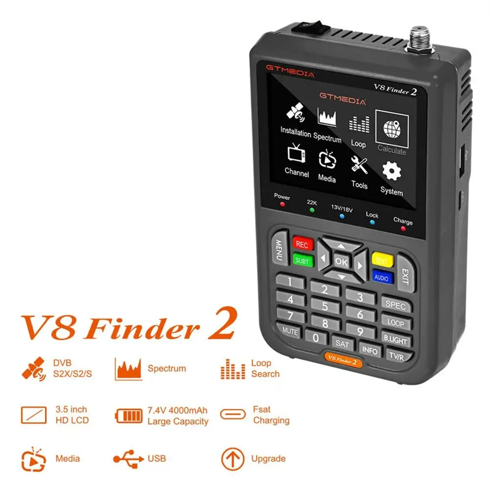GTMEDIA V8 Finder2 Satellite Finder - 3.5 HD LCD 4000mAh Battery | DVB-S2 - Image 2