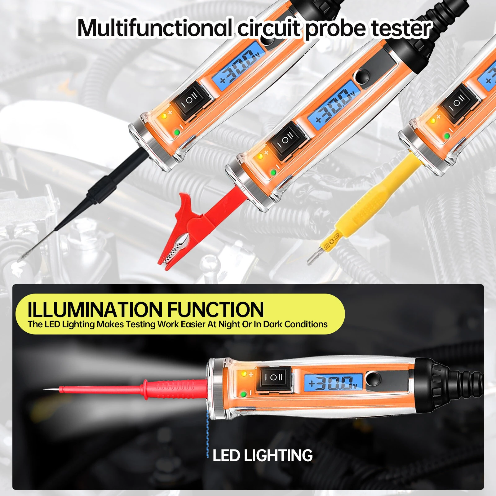 NS-822A Digital Circuit Probe Tester | 3-36VDC LCD Screen & Overload Protection - Image 4